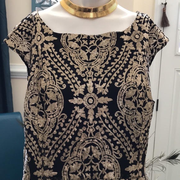 EVA MENDES DRESS | GOLD/BLACK (16) - Picture 1 of 8